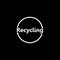 Ecological circle arrows recycle logo isolated on black background