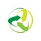 ecological circle arrows recycle logo. recycling signs creative illustration concept