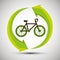 ecological concept bike trasnport icon