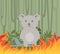 Ecological disaster. Sad koala amidst bushfire. Save koala, forest, animals, stop fire. Flat vector illustration