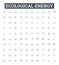 ecological energy vector line icons set. Eco-energy, Sustainable-energy, Renewable-energy, Biofuel, Solar-power, Wind