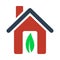 Ecological Home With Leaf Icon