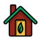 Ecological Home With Leaf Icon