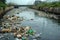 Ecological imbalance Reservoir marred by the pollution of plastic waste