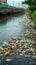 Ecological imbalance Reservoir marred by the pollution of plastic waste