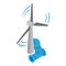 Ecological infrastructure icon isometric . Modern windmill and pipe part