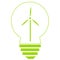 Ecological light bulb. environmental EMBLEM on a white background