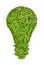 Ecological light bulb icon from the green grass.