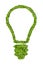 Ecological light bulb icon from the green grass.