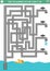 Ecological maze for children with water saving concept. Earth day preschool activity with running tap. Eco awareness labyrinth