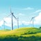 Ecological nature technology landscape renewable alternative environment windmill energy wind turbine