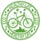 Ecological stamp with bicycle