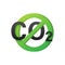 Ecological stop co2 emissions sign on white background. Vector illustration.