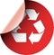 Ecological warning recycle red sticker