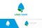 Ecological water drop delivery logo combination. Blue waterdrop logotype design template.