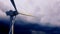 ecological wind generator on heavy clouds backdrop, not real design - industrial 3D rendering