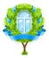 Ecological window concept with green tree