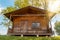 Ecological wooden house in the nature