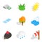 Ecologically friendly icons set, isometric style