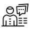 Ecologist chat info icon, outline style
