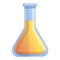 Ecologist lab flask icon, cartoon style