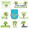 Ecology 100 percent natural stickers logos