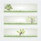 Ecology Banners Set. Eco Style with Green Tree and Grass