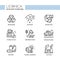 Ecology - black and white modern single line icons set