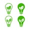 Ecology bulb with leaf icon, Energy saving lamp symbol, Lightbulb green energy concept