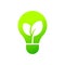 Ecology bulb with leaf icon, Energy saving lamp symbol, Lightbulb green energy concept, Simple flat design, Vector illustration.