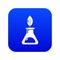 Ecology chemical test tube icon blue vector