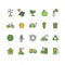 Ecology Colorful Outline Icon Set. Vector