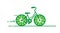 Ecology concept, Bicycle Day, green bike in flat style