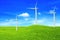 Ecology concept. Windmills. Renewable energy sources