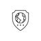 ecology, earth day, shield, globe icon. Element of mother earth day icon. Thin line icon for website design and development, app