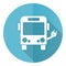 Ecology, electrical bus blue vector icon, flat design illustration in eps 10