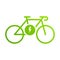 Ecology Electro Power Bicycle Silhouette Icon. Electric Ecological Bike Green Glyph Pictogram. Eco Hybrid Transport Icon