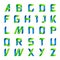 Ecology english alphabet letters green and blue