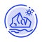 Ecology, Environment, Ice, Iceberg, Melting Blue Dotted Line Line Icon