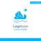 Ecology, Environment, Ice, Iceberg, Melting Blue Solid Logo Template. Place for Tagline