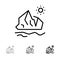 Ecology, Environment, Ice, Iceberg, Melting Bold and thin black line icon set