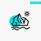 Ecology, Environment, Ice, Iceberg, Melting turquoise highlight circle point Vector icon