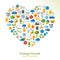 Ecology flat icons arranged in heart. Vector