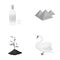 Ecology, flora, fauna, and other web icon in monochrome style., bird, proud, rare, icons in set collection.