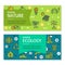 Ecology Flyer Banner Posters Card Set. Vector