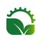 Ecology gear and leaf logo