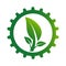 Ecology gear and leaf logo