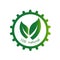 Ecology gear and leaf logo