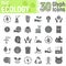 Ecology glyph icon set, green energy signs