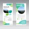 Ecology green Business Roll Up Banner flat design template ,Abstract Geometric banner Vector illustration set